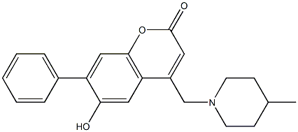 6-hydroxy-4-[(4-methylpiperidin-1-yl)methyl]-7-phenyl-2H-chromen-2-one CAS#: 859125-61-4