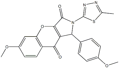 6-methoxy-1-(4-methoxyphenyl)-2-(5-methyl-1,3,4-thiadiazol-2-yl)-1,2-dihydrochromeno[2,3-c]pyrrole-3,9-dione CAS#: 886176-39-2
