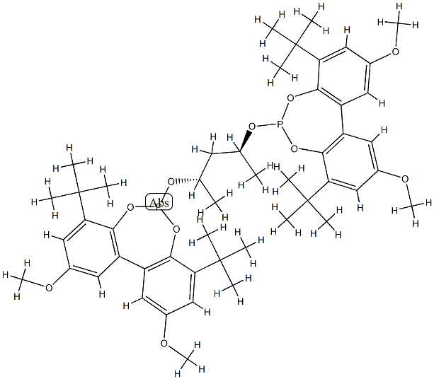 (-)-6,6'-{[(1S,3S)-1,3-Dimethyl-1,3-propanediyl]bis(oxy)}bis[4,8-bis(t-butyl)-2,10-dimethoxy-bibenzo[d,f][1,3,2]dioxaphosphepin],min.95%(S,S)-Chiraphite CAS#: 852042-07-0