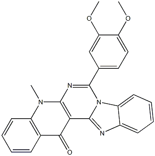 7-(3,4-dimethoxyphenyl)-5-methylbenzimidazo[2',1':6,1]pyrimido[4,5-b]quinolin-14(5H)-one CAS#: 883963-33-5
