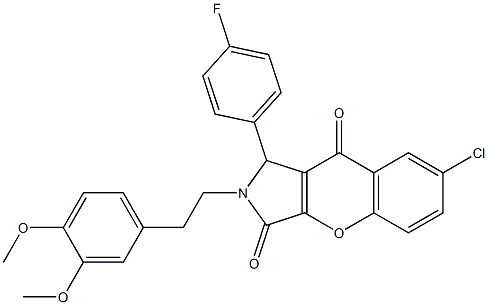 7-chloro-2-[2-(3,4-dimethoxyphenyl)ethyl]-1-(4-fluorophenyl)-1,2-dihydrochromeno[2,3-c]pyrrole-3,9-dione CAS#: 843623-11-0