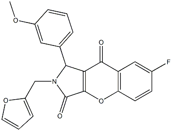 7-fluoro-2-(2-furylmethyl)-1-(3-methoxyphenyl)-1,2-dihydrochromeno[2,3-c]pyrrole-3,9-dione CAS#: 845635-10-1