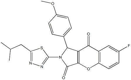 7-fluoro-2-(5-isobutyl-1,3,4-thiadiazol-2-yl)-1-(4-methoxyphenyl)-1,2-dihydrochromeno[2,3-c]pyrrole-3,9-dione CAS#: 848740-77-2