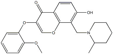 7-hydroxy-3-(2-methoxyphenoxy)-8-[(2-methylpiperidin-1-yl)methyl]-4H-chromen-4-one CAS#: 847340-31-2