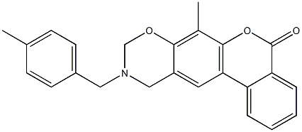7-methyl-10-(4-methylbenzyl)-10,11-dihydro-5H,9H-benzo[3,4]chromeno[6,7-e][1,3]oxazin-5-one CAS#: 853894-37-8