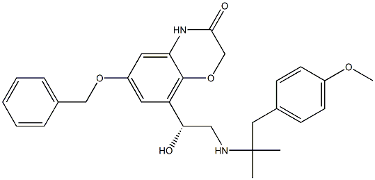 8-[(1R)-1-Hydroxy-2-[[2-(4-methoxyphenyl)-1,1-dimethylethyl]amino]ethyl]-6-(phenylmethoxy)-2H-1,4-benzoxazin-3(4H)-one CAS#: 869478-13-7