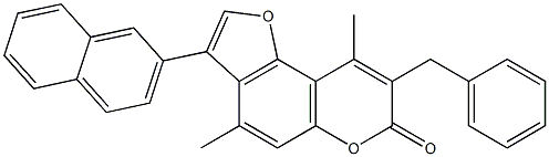 8-benzyl-4,9-dimethyl-3-naphthalen-2-ylfuro[2,3-f]chromen-7-one CAS#: 858747-30-5
