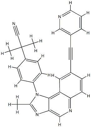 α,α,-Dimethyl-4-[2-methyl-8-[2-(3-pyridinyl)ethynyl]-1H-imidazo[4,5-c]quinolin-1-yl]-benzeneacetonitrile CAS#: 853910-02-8