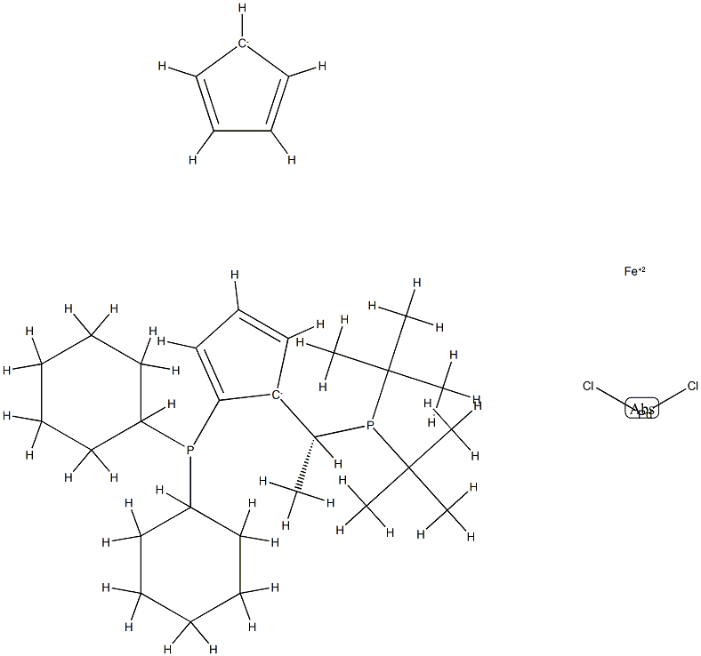 (R)-1-[(S)-2-(Dicyclohexylphosphino)ferrocenyl]ethyldi-tert-butylphosphine palladium(Ⅱ) dichloride CAS#: 854019-82-2