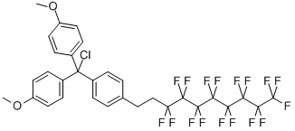 F17  DMT  Cl,  1,1μ-{Chloro[4-(3,3,4,4,5,5,6,6,7,7,8,8,9,9,10,10,10-heptadecafluorodecyl)phenyl]methylene}-bis(4-methoxybenzene) CAS#: 865758-36-7