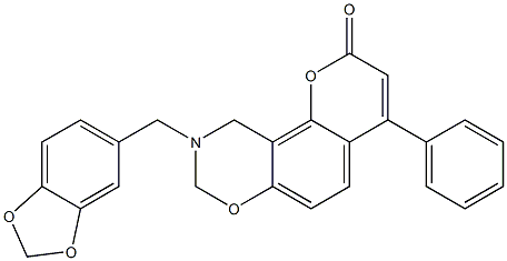 9-(1,3-benzodioxol-5-ylmethyl)-4-phenyl-8,10-dihydropyrano[2,3-f][1,3]benzoxazin-2-one CAS#: 859139-14-3