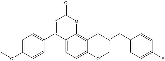 9-(4-fluorobenzyl)-4-(4-methoxyphenyl)-9,10-dihydro-2H,8H-chromeno[8,7-e][1,3]oxazin-2-one CAS#: 853892-92-9