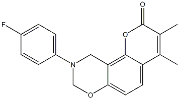 9-(4-fluorophenyl)-3,4-dimethyl-8,10-dihydropyrano[2,3-f][1,3]benzoxazin-2-one CAS#: 846581-36-0