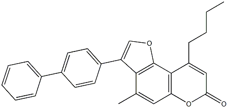 9-butyl-4-methyl-3-(4-phenylphenyl)furo[2,3-f]chromen-7-one CAS#: 858740-85-9
