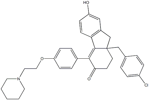 9a-(4-chlorobenzyl)-7-hydroxy-4-(4-(2-(piperidin-1-yl)ethoxy)phenyl)-1,2,9,9a-tetrahydro-3H-fluoren-3-one CAS#: 851107-28-3
