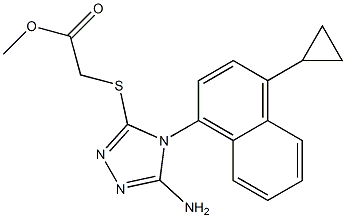 Acetic acid, 2-[[5-amino-4-(4-cyclopropyl-1-naphthalenyl)-4H-1,2,4-triazol-3-yl]thio]-, methyl ester CAS#: 878671-98-8