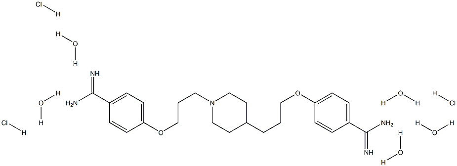 BenzenecarboxiMidaMide, 4-[3-[1-[3-[4-(aMinoiMinoMethyl)phenoxy]propyl]-4-piperidinyl]propoxy]-, hydrochloride, hydrate (1:3:5) CAS#: 873546-38-4