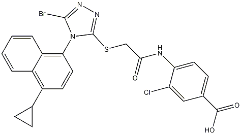 Benzoic acid, 4-[[2-[[5-bromo-4-(4-cyclopropyl-1-naphthalenyl) -4H-1,2,4-triazol -3-yl]thio]acetyl]amino]-3-chloro- CAS#: 878670-61-2