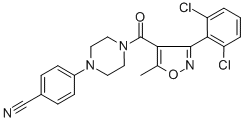Benzonitrile, 4-[4-[[3-(2,6-dichlorophenyl)-5-methyl-4-isoxazolyl]carbonyl]-1-piperazinyl]- CAS#: 883042-07-7