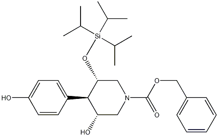 Benzyl(3R,4R,5S)-3-hydroxy-4-(4-hydroxyphenyl)-5-(triisopropylsilanyloxy)piperidine-1-carboxylate CAS#: 873945-27-8