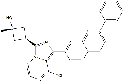 Cyclobutanol, 3-[8-chloro-1-(2-phenyl-7-quinolinyl)iMidazo[1,5-a]pyrazin-3-yl]-1-Methyl-, cis- CAS#: 867163-02-8