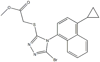 Methyl 2-(5-broMo-4-(4-cyclopropylnaphthalen-1-yl)-4H-1,2,4-triazol-3-ylthio)acetate CAS#: 878671-99-9