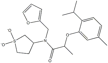 N-(1,1-dioxidotetrahydrothiophen-3-yl)-N-(furan-2-ylmethyl)-2-[5-methyl-2-(propan-2-yl)phenoxy]propanamide CAS#: 844823-46-7