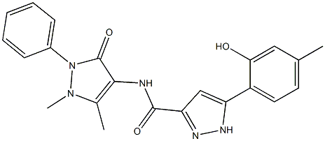 N-(1,5-dimethyl-3-oxo-2-phenyl-2,3-dihydro-1H-pyrazol-4-yl)-5-(2-hydroxy-4-methylphenyl)-1H-pyrazole-3-carboxamide CAS#: 879456-10-7