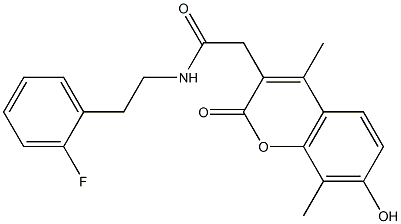 N-[2-(2-fluorophenyl)ethyl]-2-(7-hydroxy-4,8-dimethyl-2-oxochromen-3-yl)acetamide CAS#: 853896-79-4