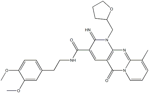 N-[2-(3,4-dimethoxyphenyl)ethyl]-2-imino-10-methyl-5-oxo-1-(tetrahydrofuran-2-ylmethyl)-1,5-dihydro-2H-dipyrido[1,2-a:2',3'-d]pyrimidine-3-carboxamide CAS#: 848687-01-4
