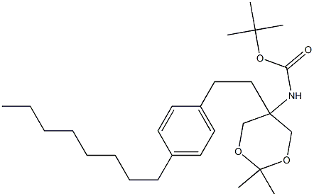 N-[2,2-DiMethyl-5-[2-(4-octylphenyl)ethyl]-1,3-dioxan-5-yl]carbaMic acid 1,1-diMethylethyl ester CAS#: 885605-36-7