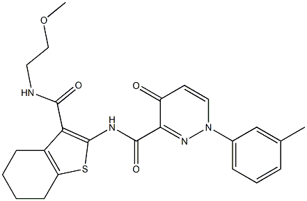 N-(3-{[(2-methoxyethyl)amino]carbonyl}-4,5,6,7-tetrahydro-1-benzothien-2-yl)-1-(3-methylphenyl)-4-oxo-1,4-dihydro-3-pyridazinecarboxamide CAS#: 874206-53-8