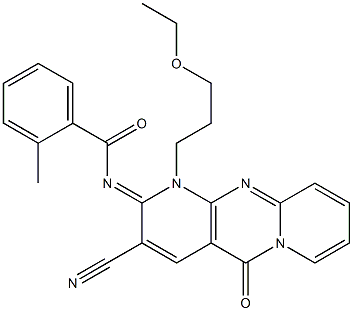 N-[3-cyano-1-(3-ethoxypropyl)-5-oxo-1,5-dihydro-2H-dipyrido[1,2-a:2,3-d]pyrimidin-2-ylidene]-2-methylbenzamide CAS#: 844455-09-0
