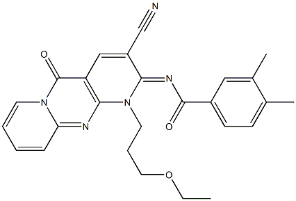 N-[3-cyano-1-(3-ethoxypropyl)-5-oxo-1,5-dihydro-2H-dipyrido[1,2-a:2,3-d]pyrimidin-2-ylidene]-3,4-dimethylbenzamide CAS#: 846062-66-6