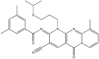 N-[3-cyano-1-(3-isopropoxypropyl)-10-methyl-5-oxo-1,5-dihydro-2H-dipyrido[1,2-a:2,3-d]pyrimidin-2-ylidene]-3,5-dimethylbenzamide CAS#: 846584-21-2