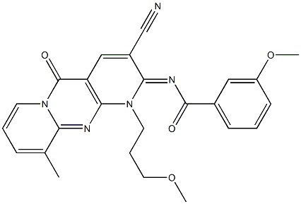 N-[3-cyano-1-(3-methoxypropyl)-10-methyl-5-oxo-1,5-dihydro-2H-dipyrido[1,2-a:2,3-d]pyrimidin-2-ylidene]-3-methoxybenzamide CAS#: 872118-28-0