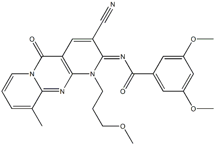 N-[3-cyano-1-(3-methoxypropyl)-10-methyl-5-oxo-1,5-dihydro-2H-dipyrido[1,2-a:2,3-d]pyrimidin-2-ylidene]-3,5-dimethoxybenzamide CAS#: 848673-21-2