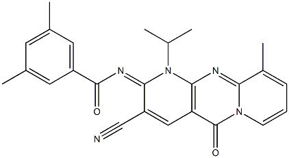 N-(3-cyano-1-isopropyl-10-methyl-5-oxo-1,5-dihydro-2H-dipyrido[1,2-a:2,3-d]pyrimidin-2-ylidene)-3,5-dimethylbenzamide CAS#: 848752-47-6