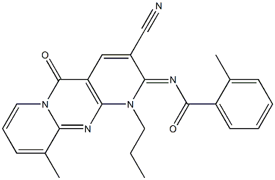 N-(3-cyano-10-methyl-5-oxo-1-propyl-1,5-dihydro-2H-dipyrido[1,2-a:2,3-d]pyrimidin-2-ylidene)-2-methylbenzamide CAS#: 848867-45-8