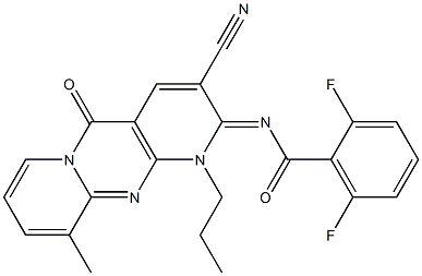 N-(3-cyano-10-methyl-5-oxo-1-propyl-1,5-dihydro-2H-dipyrido[1,2-a:2,3-d]pyrimidin-2-ylidene)-2,6-difluorobenzamide CAS#: 846589-37-5