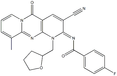 N-[3-cyano-10-methyl-5-oxo-1-(tetrahydro-2-furanylmethyl)-1,5-dihydro-2H-dipyrido[1,2-a:2,3-d]pyrimidin-2-ylidene]-4-fluorobenzamide CAS#: 847338-95-8