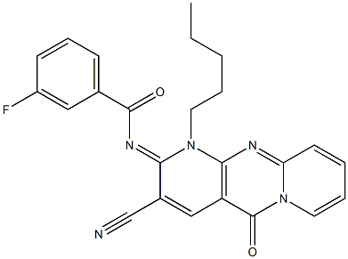 N-(3-cyano-5-oxo-1-pentyl-1,5-dihydro-2H-dipyrido[1,2-a:2,3-d]pyrimidin-2-ylidene)-3-fluorobenzamide CAS#: 844827-38-9