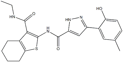 N-{3-[(ethylamino)carbonyl]-4,5,6,7-tetrahydro-1-benzothien-2-yl}-3-(2-hydroxy-5-methylphenyl)-1H-pyrazole-5-carboxamide CAS#: 879444-29-8