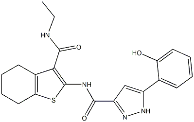 N-[3-(ethylcarbamoyl)-4,5,6,7-tetrahydro-1-benzothiophen-2-yl]-5-(2-hydroxyphenyl)-1H-pyrazole-3-carboxamide CAS#: 879456-20-9
