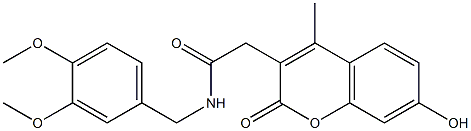 N-[(3,4-dimethoxyphenyl)methyl]-2-(7-hydroxy-4-methyl-2-oxochromen-3-yl)acetamide CAS#: 853896-46-5