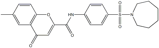 N-[4-(1-azepanylsulfonyl)phenyl]-6-methyl-4-oxo-4H-chromene-2-carboxamide CAS#: 880784-82-7