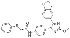 N-[4-[5-(1,3-BENZODIOXOL-5-YL)-3-METHOXY-1H-1,2,4-TRIAZOL-1-YL]PHENYL]-2-(PHENYLTHIO)ACETAMIDE CAS#: 853625-60-2