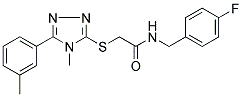 N-(4-FLUOROBENZYL)-2-([4-METHYL-5-(3-METHYLPHENYL)-4H-1,2,4-TRIAZOL-3-YL]SULFANYL)ACETAMIDE CAS#: 848832-73-5