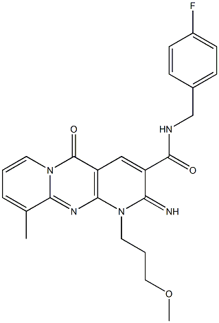N-(4-fluorobenzyl)-2-imino-1-(3-methoxypropyl)-10-methyl-5-oxo-1,5-dihydro-2H-dipyrido[1,2-a:2,3-d]pyrimidine-3-carboxamide CAS#: 848211-80-3