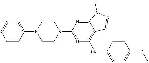 N-(4-methoxyphenyl)-1-methyl-6-(4-phenylpiperazin-1-yl)-1H-pyrazolo[3,4-d]pyrimidin-4-amine CAS#: 878064-53-0